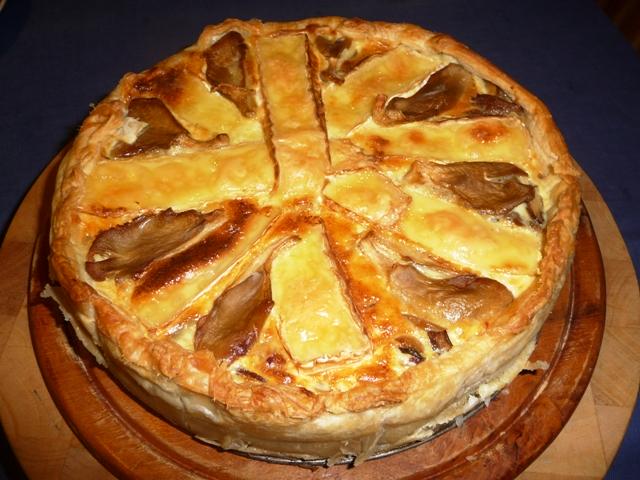 Quiche met paddenstoelen en brie
