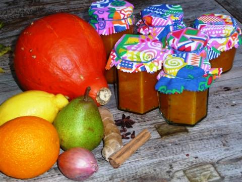 Pompoen/peren chutney