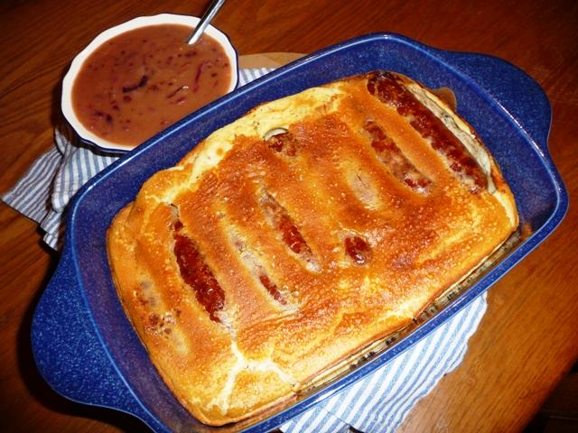 Britse “Toad in the hole” (Pad in het gat)