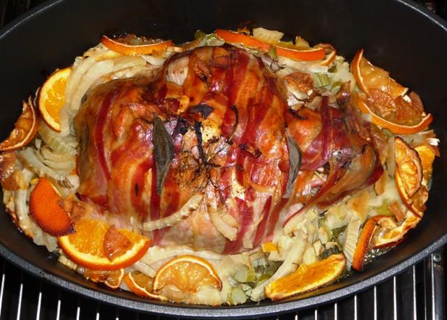 Parelhoen met venkel en citrus fruit