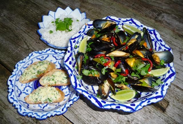 Thaise mosselen met gele curry