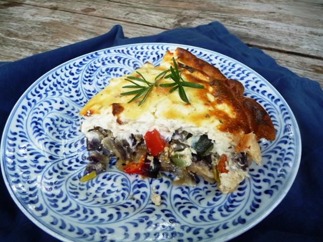 Quiche met Mediterrane groenten en feta