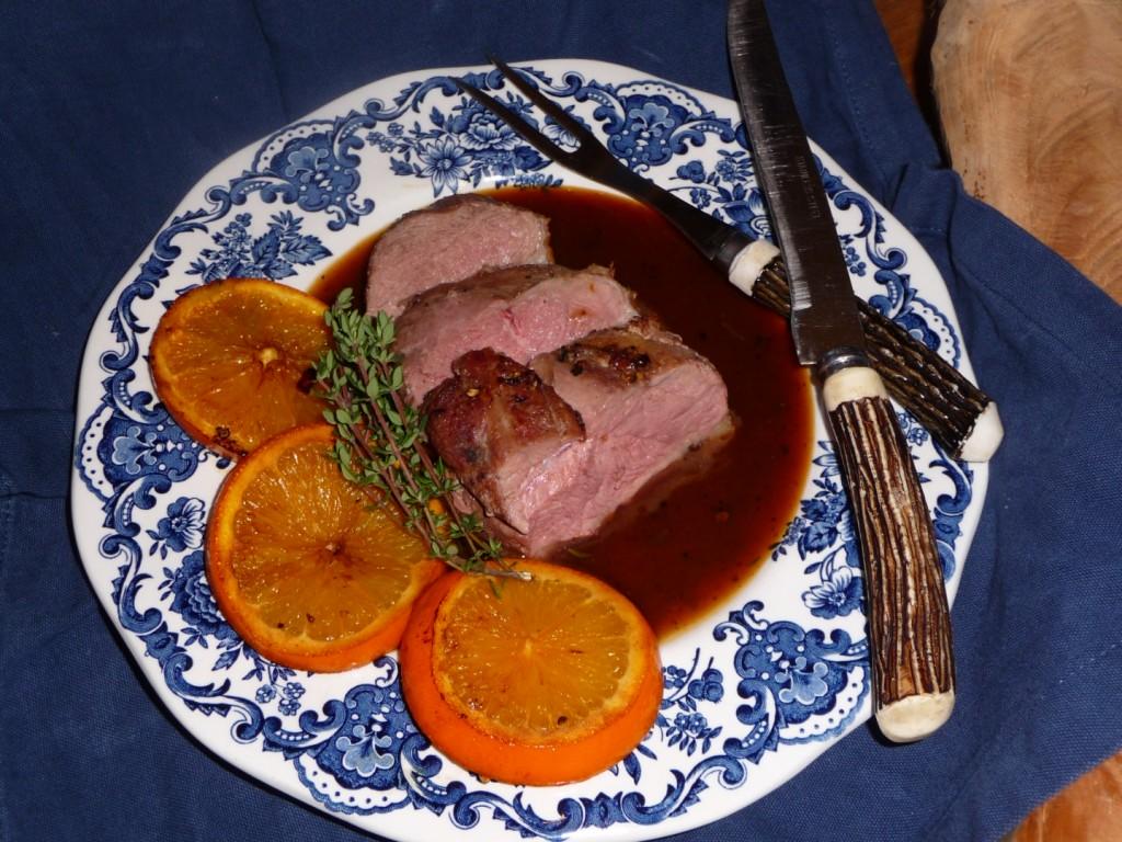 Eendenborst met sinaasappel-tijmsaus