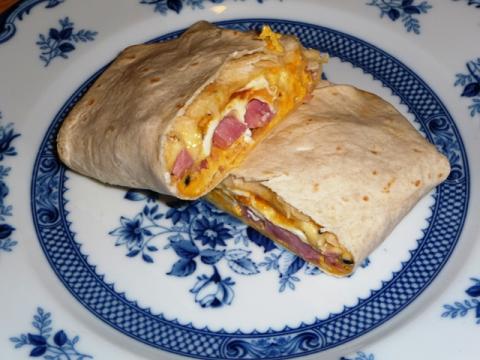Wraps met ham kaas en ei