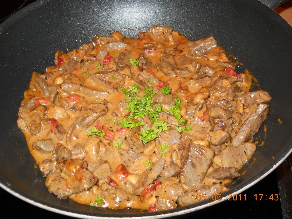 Snelle biefstuk stroganoff à la petra