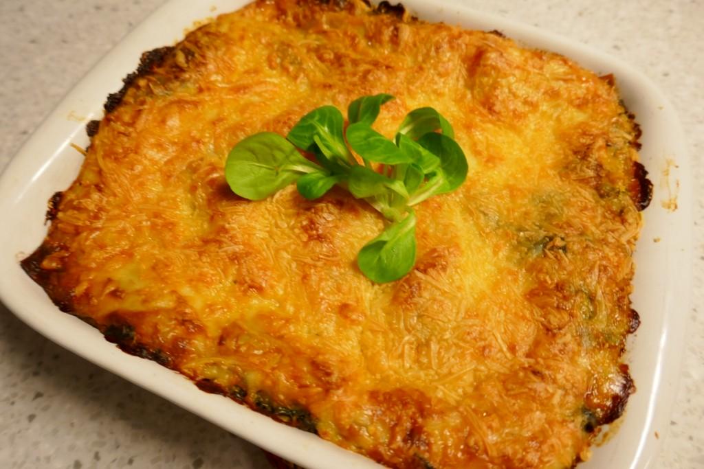 Lasagne met kipgehakt en spinazie