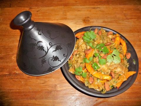 Tajine met kip en pompoen