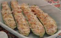 Courgettes gevuld met ham en roomkaas