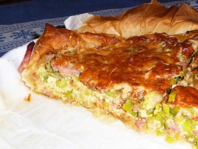 Quiche Lorraine met prei en kaas