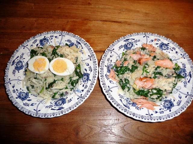 Risotto met asperges en spinazie