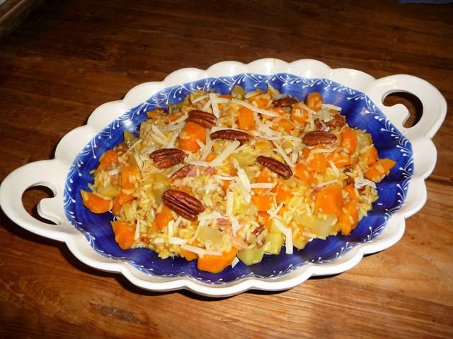 Risotto met pompoen en yacon