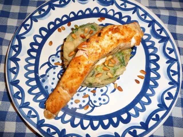 Andijvie stamppotje met gerookte zalm