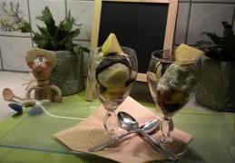 Dessert: coupe ananas met bloedappelsien