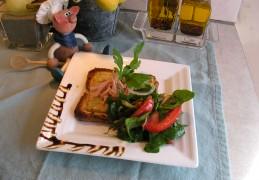 Fromage grill&eacute; et poulet fum&eacute; 