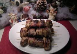 Brochette : varkenshaasje, met ....