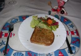 Croque gorgonzola met paardsfilet