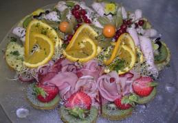 Varkens gebraad en parmaham