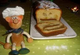 Cake met speculaas en peren beneveld met jenever