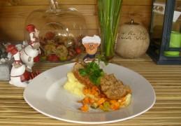 Dagschotel: reuze boulet op een bedje van puree en wortelen