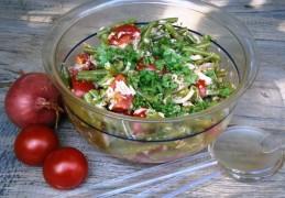 Sperziebonen salade met tonijn en tomaatjes