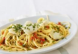 Spaghetti aglio e olio met kabeljauwfilet