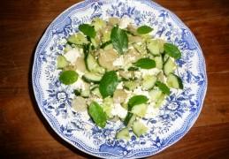 Salade met komkommer, yacon en feta