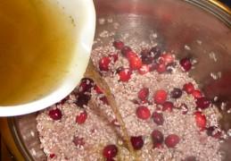 Kerstrisotto met rode wijn, cranberry's en kastanjes
