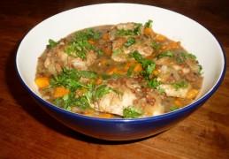 Kipstoofpot met linzen
