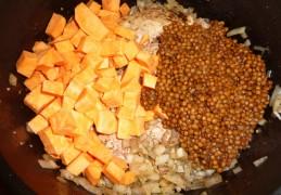 Kipstoofpot met linzen