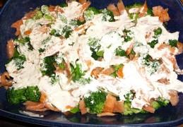 Broccoli met gerookte zalm uit de oven