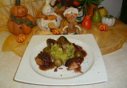 Dagschotel: spruitenpuree met varkenshaasje en portosaus