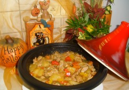 Tajine: kalkoen in halloweensfeer