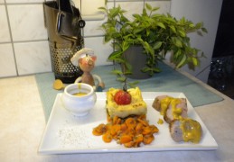 Dagschotel: varkenshaasje met puree en wortelen met een pickelssausje
