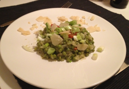 Groene risotto met doperwten