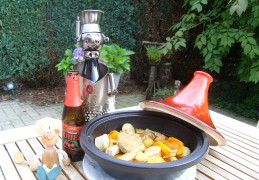 Tajine: overschotjes  vlees van bbq