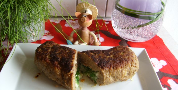 Gehaktbroodje met rucola en mozzarella 