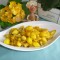 Aardappel met saffraan en champignons