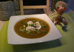 Soep : tomaat- champignons