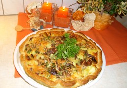 Quiche met Confit de Canard du Sud-ouest Frankrijk