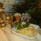 Aardappelpuree met pastinaak, paprika en bladpeterselie