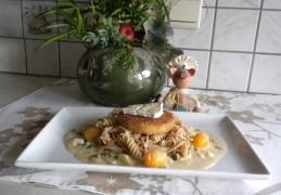 Duo van pasta met visburger 