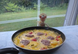 Vakantie : omelet met leverpaté