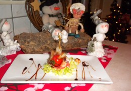 Hapje kerstdagen : geitenkaasje met scampi