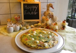 Paasomelet met lente kleuren en geuren 