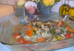 IJslandse zeewolf in de oven