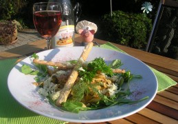 Zomers slaatje met vis enz.....
