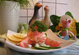 Voorgerechtje met gerookte zalm 