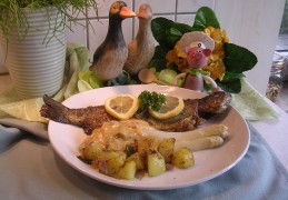 Zalmforel met vlaamse asperges