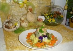 Dagschotel: gevulde bol-courgette met lente groenten