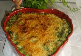 Pasta ovenschotel met kippen reepjes en spinazie 